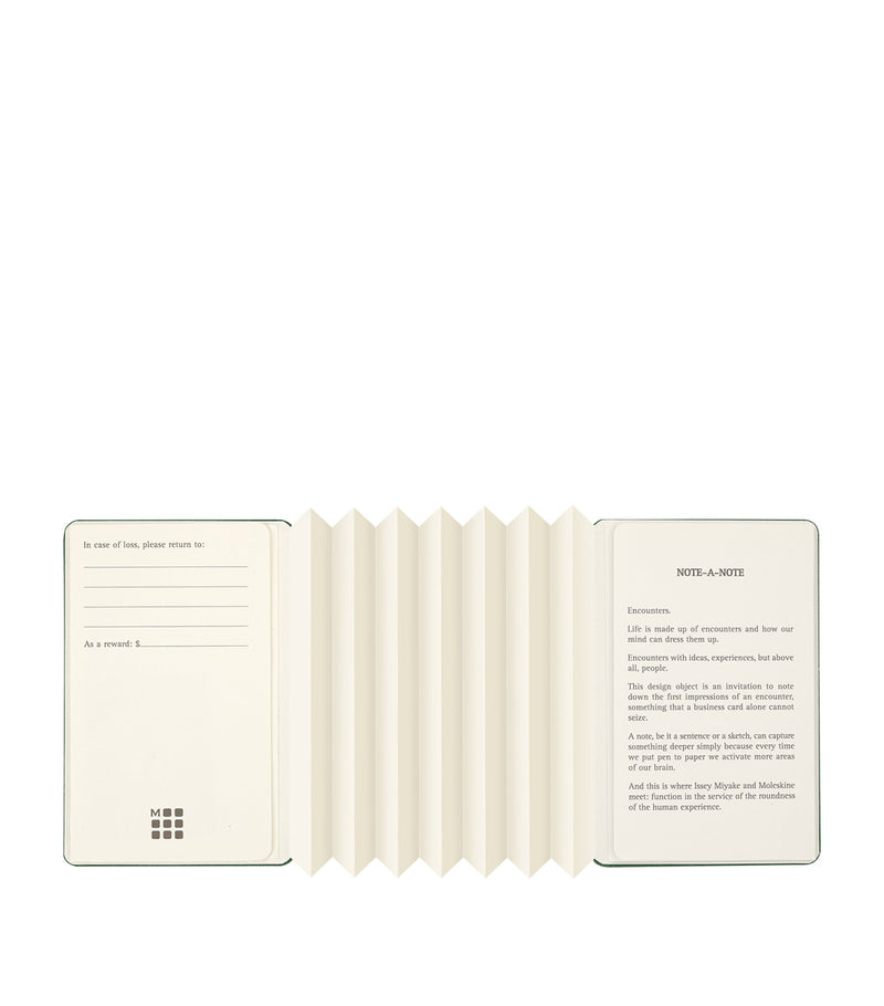 Moleskine business card holder with note pages, 11.5cm x 8cm x 1cm, imported from the UK