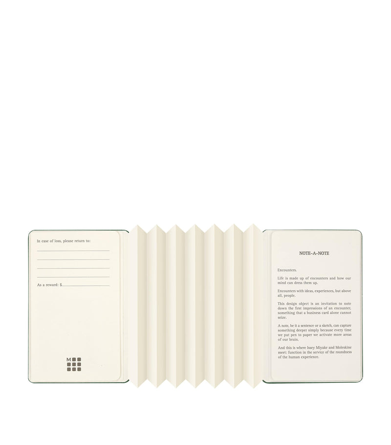 Moleskine business card holder with note pages, 11.5cm x 8cm x 1cm, imported from the UK