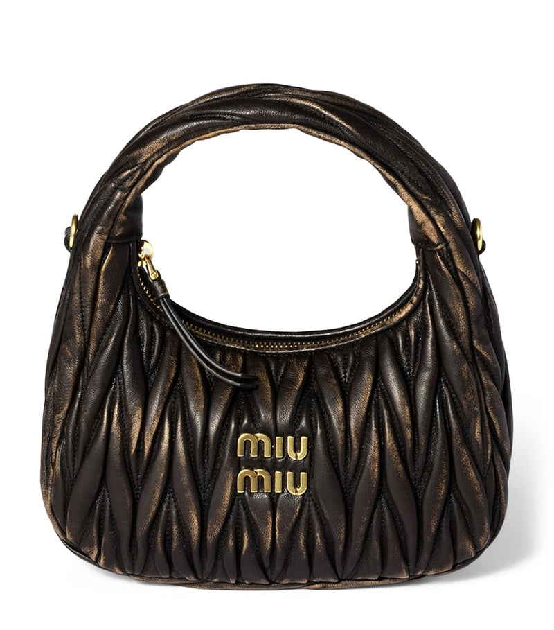 Miu Miu Wander matelassé lambskin top-handle bag, imported from the UK