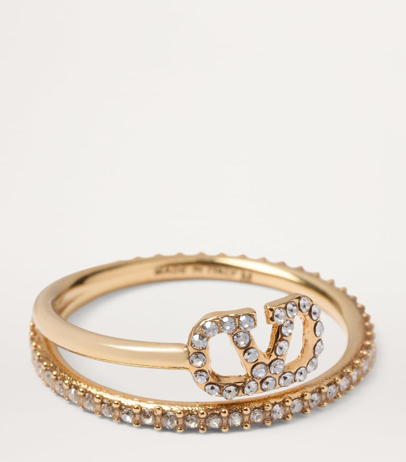 Valentino Garavani crystal VLogo ring, UK version