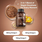 Flaxseed oil 1000mg softgels 180 count, imported from the UK