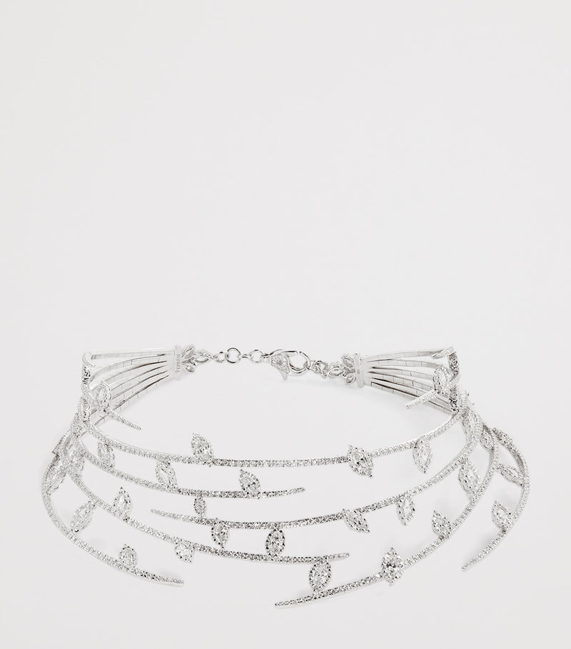 Yeprem Y-Couture white gold diamond leaf choker (British brand)