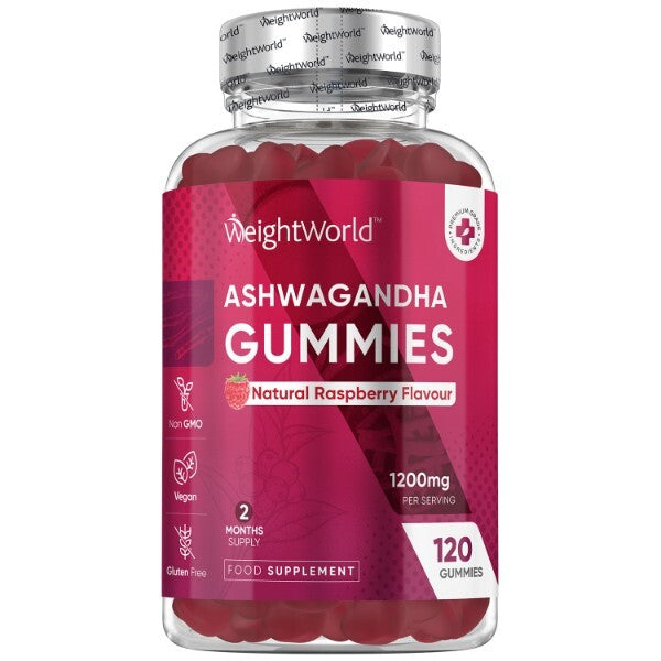 WeightWorld ashwagandha gummies 1200mg vegan supplement, imported from the UK