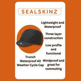Sealskinz men's waterproof all weather cycling cap, imported from the UK