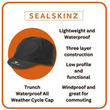 Sealskinz men's waterproof all weather cycling cap, imported from the UK