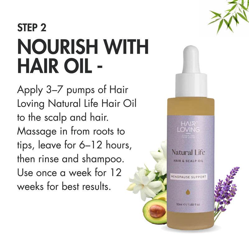 Natural Life hair regrowth bundle with oil and derma roller, UK version