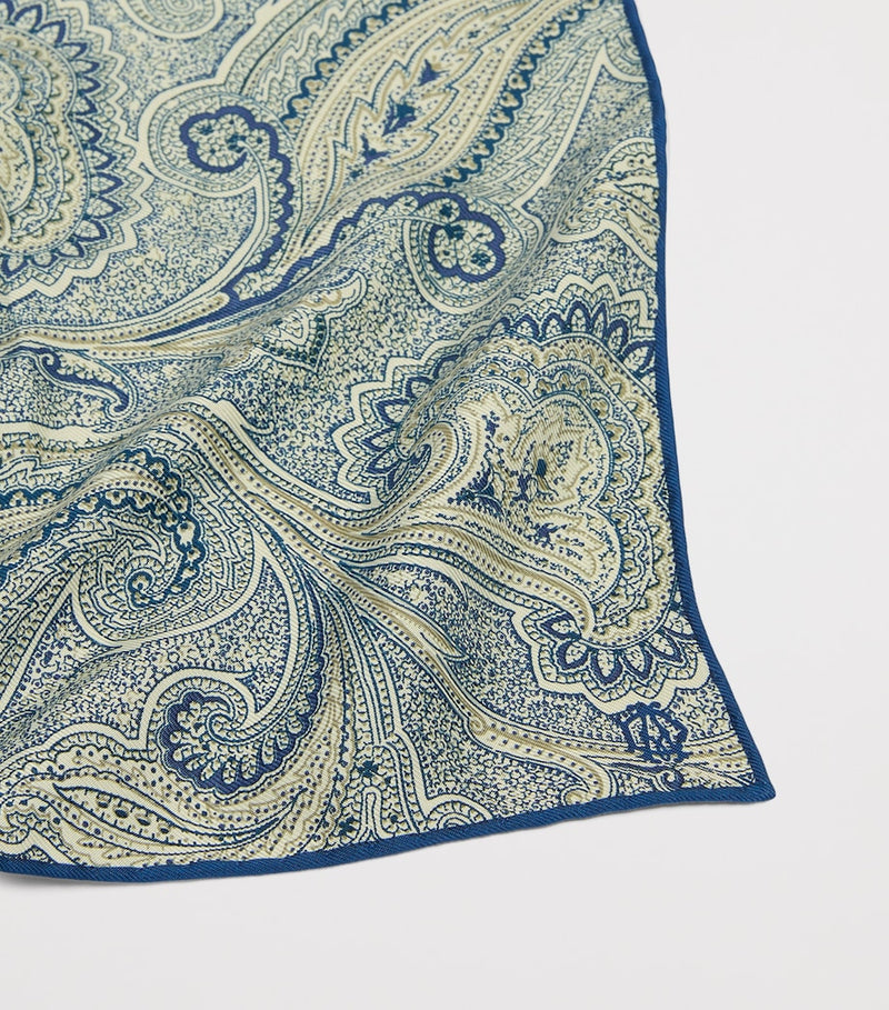 Dunhill mulberry silk paisley pocket square 30cm (British brand)