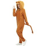 Smiffys lion costume brown hooded jumpsuit adults, imported from the UK