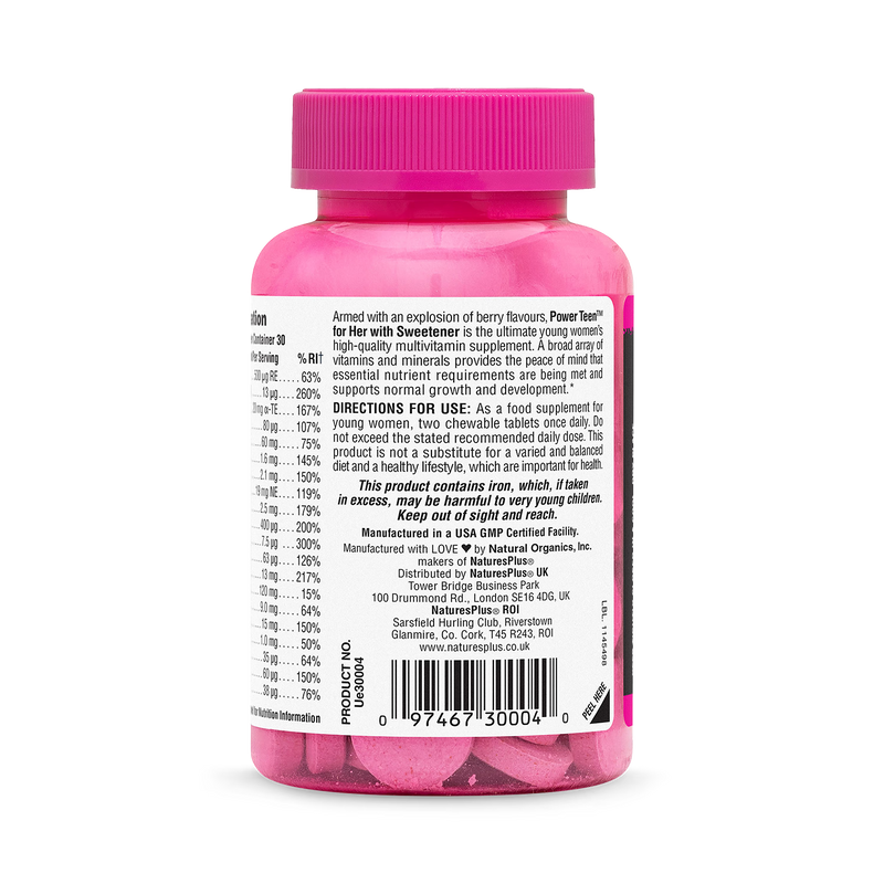 NaturesPlus teen female multivitamin 60 chewables - British product