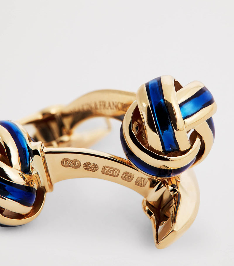 Deakin & Francis white gold knot cufflinks, UK version