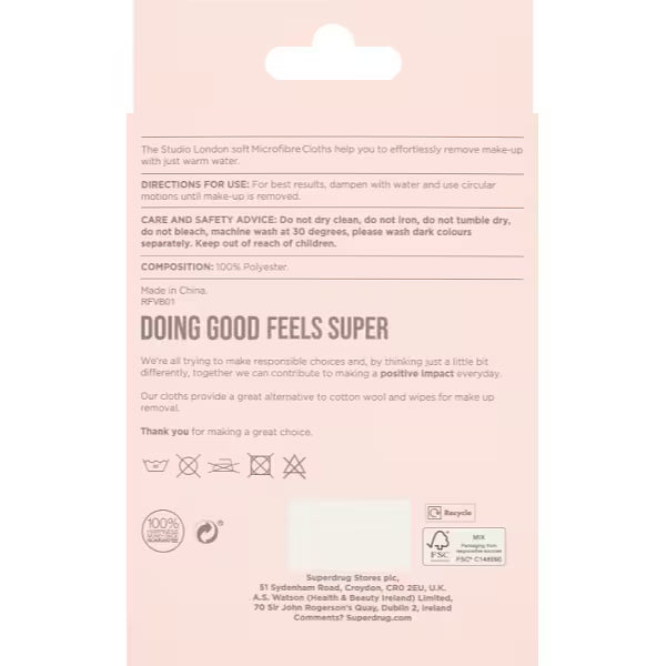 Superdrug Studio Microfibre Cloths 3pk (British brand)