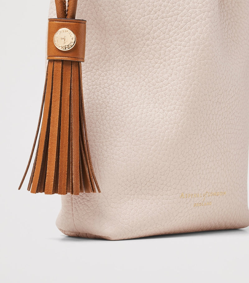 Aspinal of London Soho cross-body pouch in grained leather (British brand)