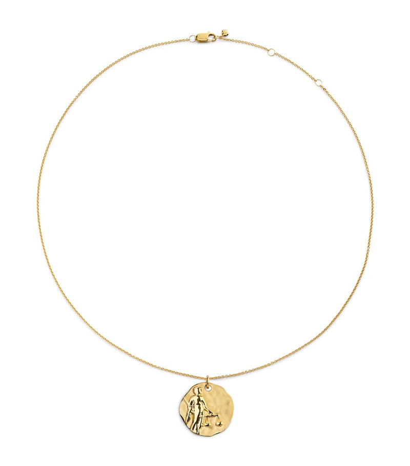 Monica Vinader gold vermeil Zodiac Libra necklace with adjustable chain (British brand)