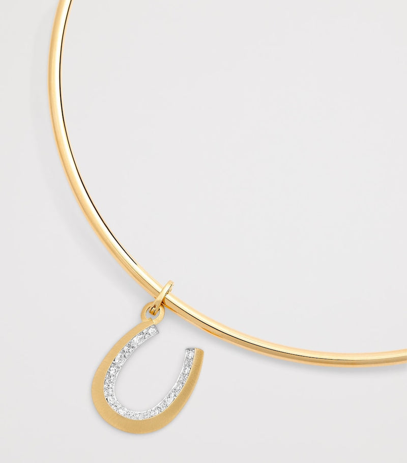 Jade Trau 18kt gold diamond horseshoe charm - British product