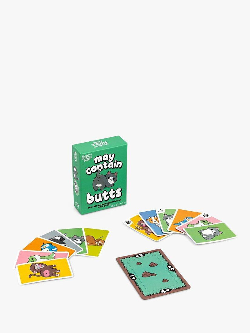 Professor Puzzle May Contain Butts card game, imported from the UK