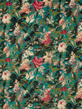 Clarke & Clarke Lilum velvet furnishing fabric floral pattern - British product