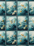 Clarke & Clarke Artus furnishing fabric in Denim/Ochre - British product