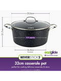 Eaziglide Neverstick2 non-stick casserole dish 24cm - British product