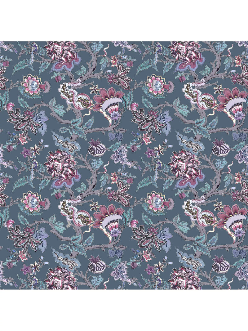 Voyage Adhira floral velvet furnishing fabric 136cm wide, UK version
