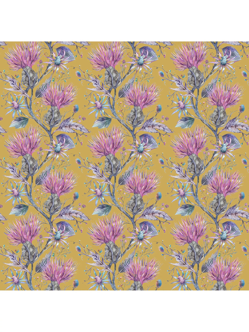 Voyage Varys furnishing fabric with thistle pattern (British brand)