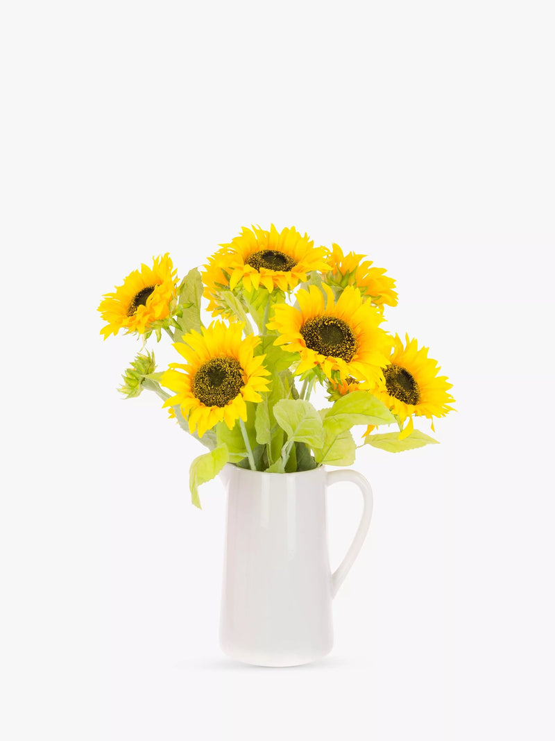 Floralsilk artificial sunflowers in large jug - British product