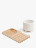 John Lewis bone china desk planter wood board, imported from the UK