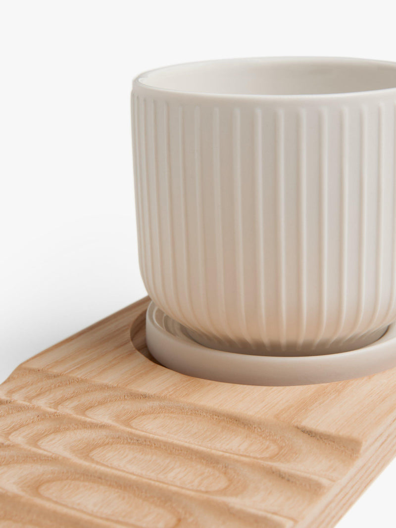 John Lewis bone china desk planter wood board, imported from the UK