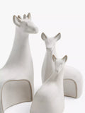 John Lewis stoneware deer ornament set white, imported from the UK