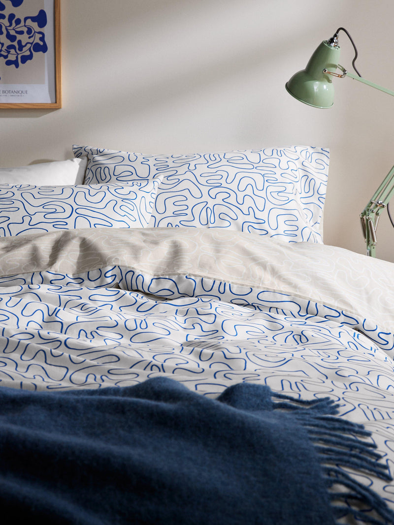 John Lewis scribble reversible cotton duvet cover set, UK version