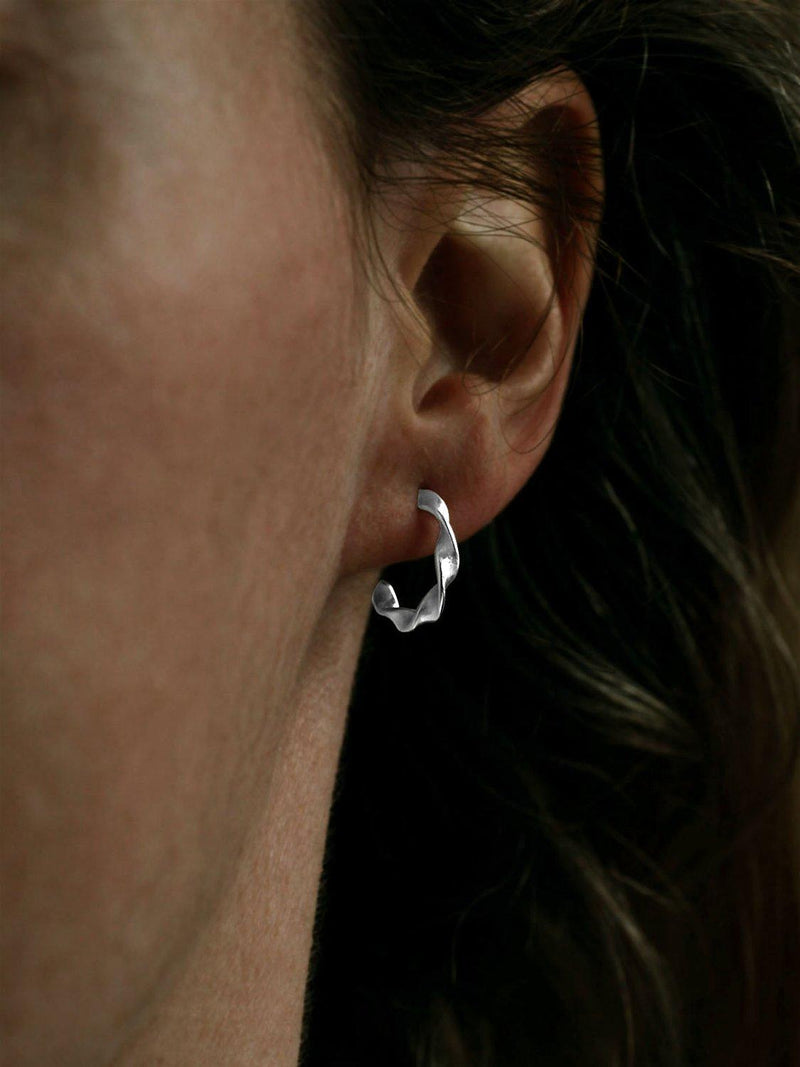 Nina B small sterling silver hoop earrings 1.5cm (British brand)