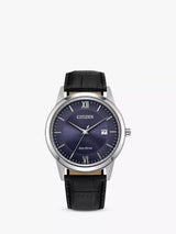 John Lewis Citizen Men's Eco-Drive Date Leather Strap Watch- Buy online at McGrocer