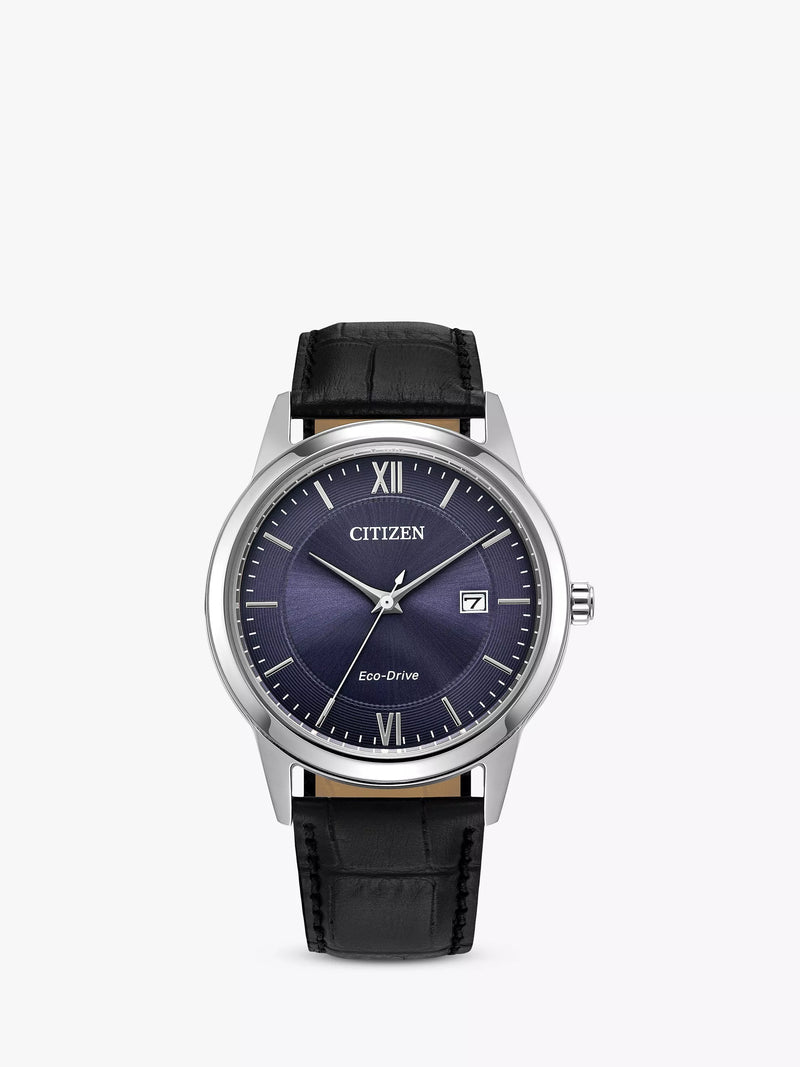 Citizen Eco-Drive Date leather strap watch 41mm, imported from the UK