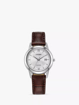 John Lewis Citizen Women's Eco-Drive Date Leather Strap Watch- Buy online at McGrocer