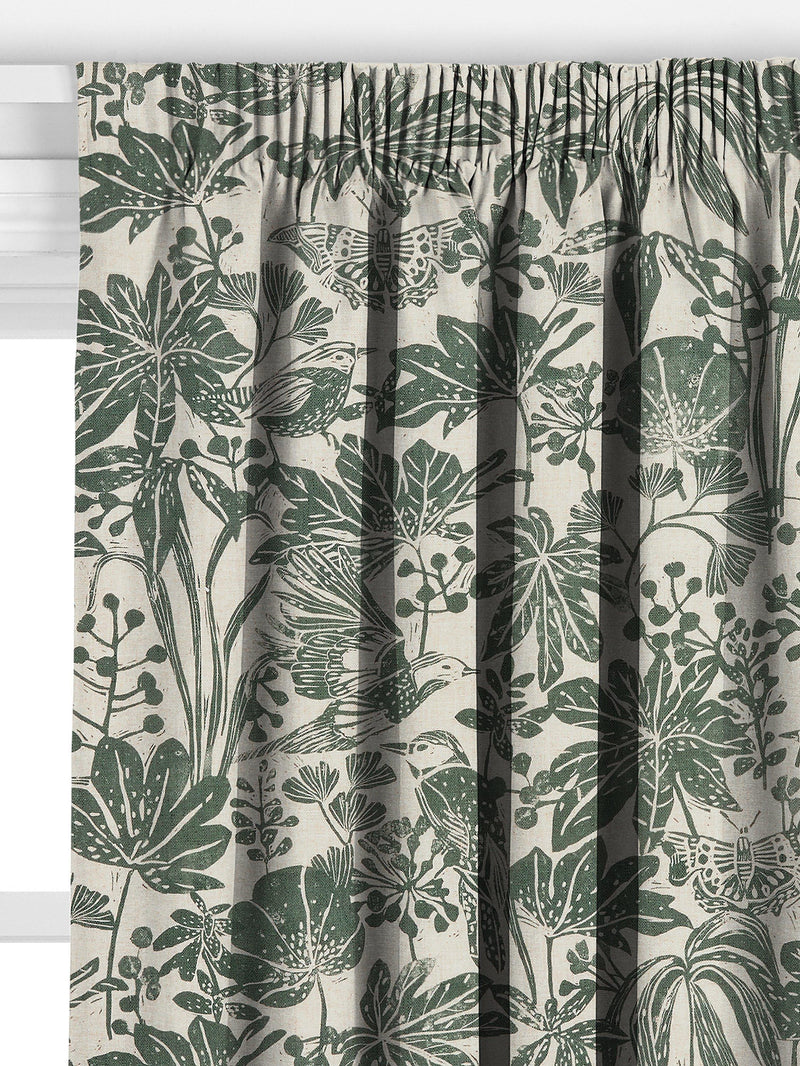 John Lewis Japonica Myrtle Green made to measure curtains, imported from the UK