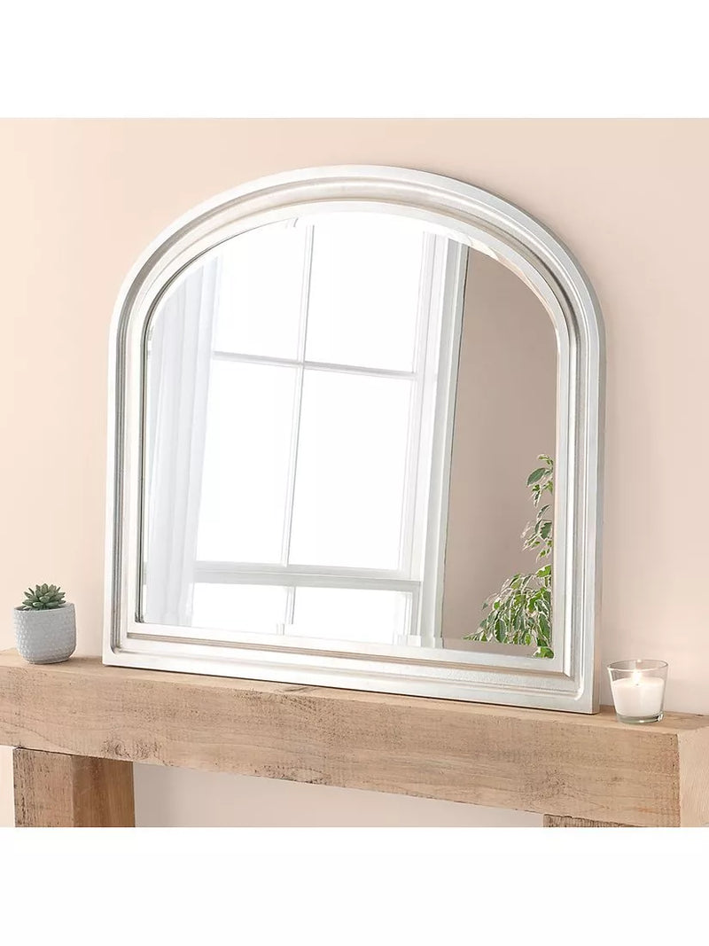 Yearn Vogue Overmantel Wood Frame Bevelled Edge Wall Mirror, 83 x 105cm