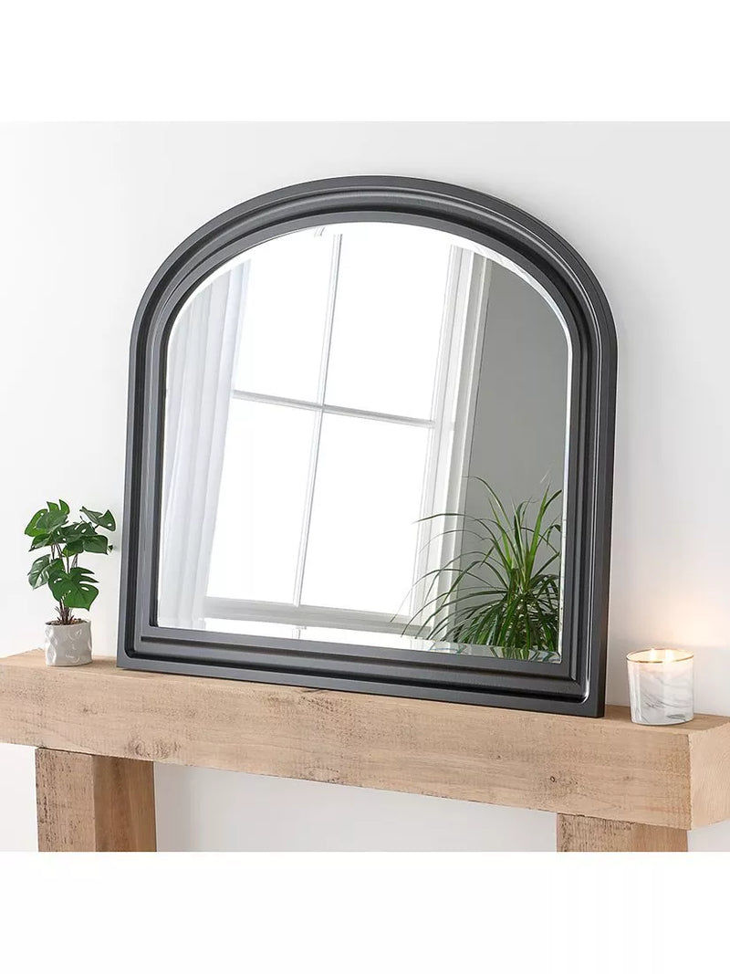 Yearn Vogue Overmantel Wood Frame Bevelled Edge Wall Mirror, 83 x 105cm