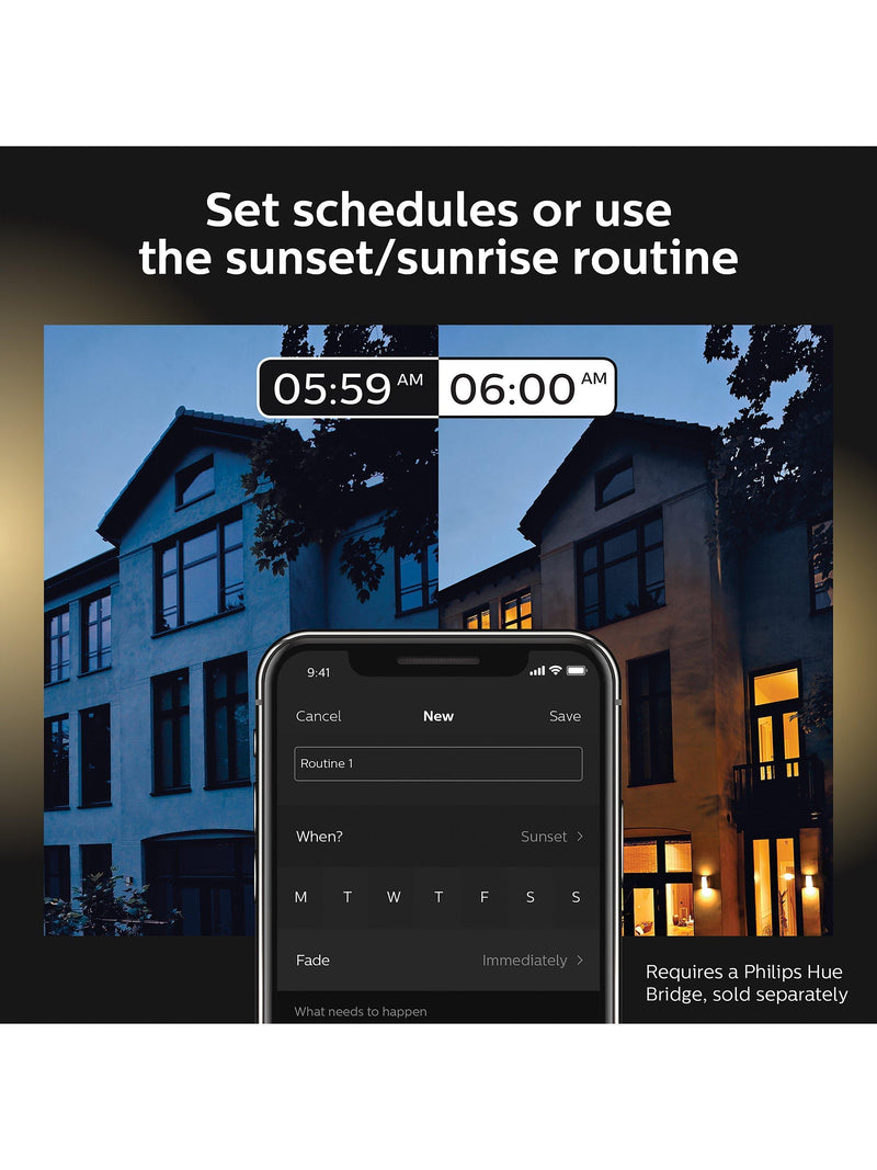 Philips Hue Resonate outdoor wall light black pack of 2, imported from the UK