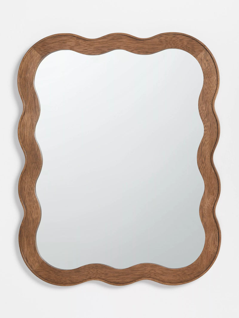 John Lewis wiggle wall mirror walnut finish 75x60cm, imported from the UK