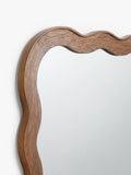 John Lewis wiggle wall mirror walnut finish 75x60cm, imported from the UK