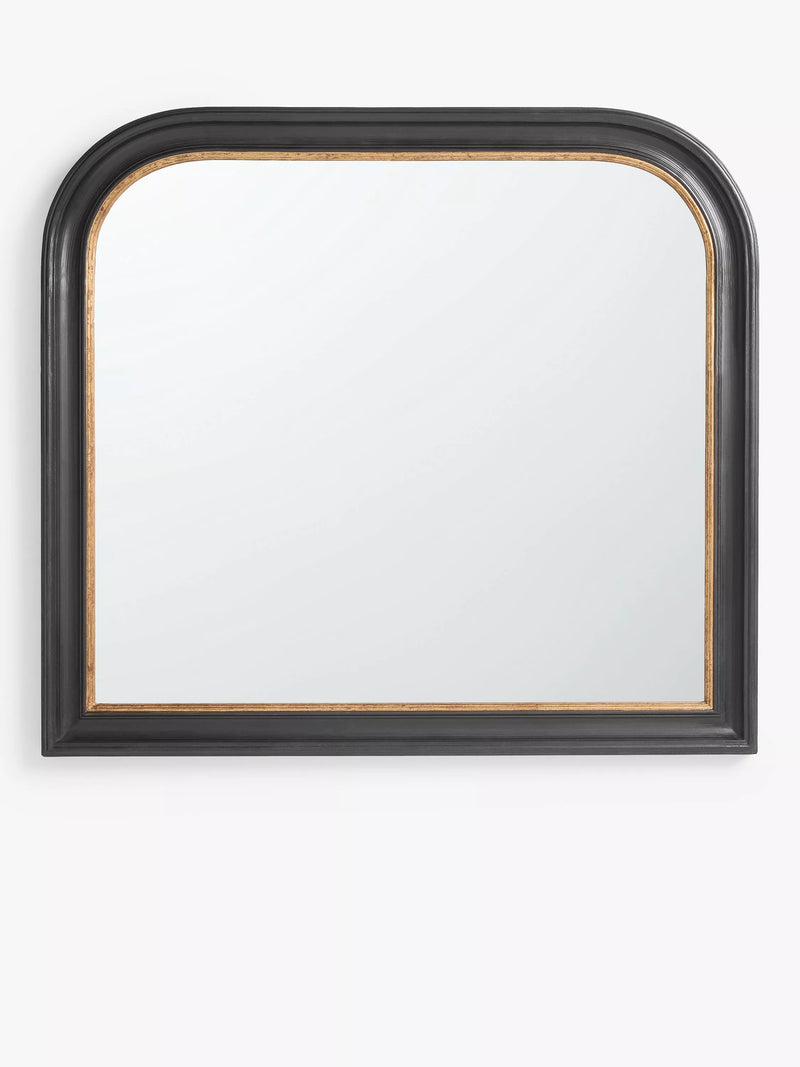 John Lewis Georgian overmantel mirror black and gold 95x105cm - British product