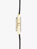 Sekonda women's square watch black leather strap 20mm - British product