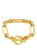 John Lewis Orelia Rectangular Link T-Bar Bracelet Pale Gold 16cm- Buy online at McGrocer