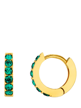 John Lewis Orelia Swarovski Emerald Pave Huggie Hoop Earrings- Buy online at McGrocer