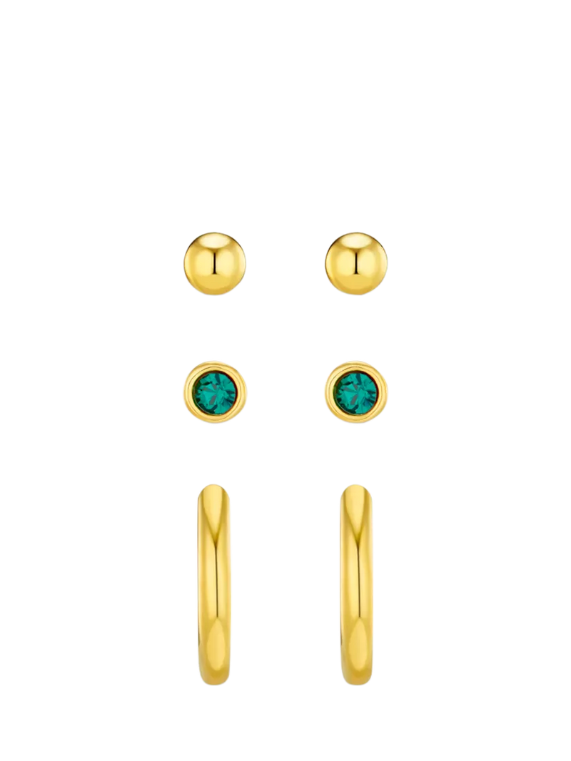 Orelia Swarovski stud and hoop earrings pack of 3 (British brand)