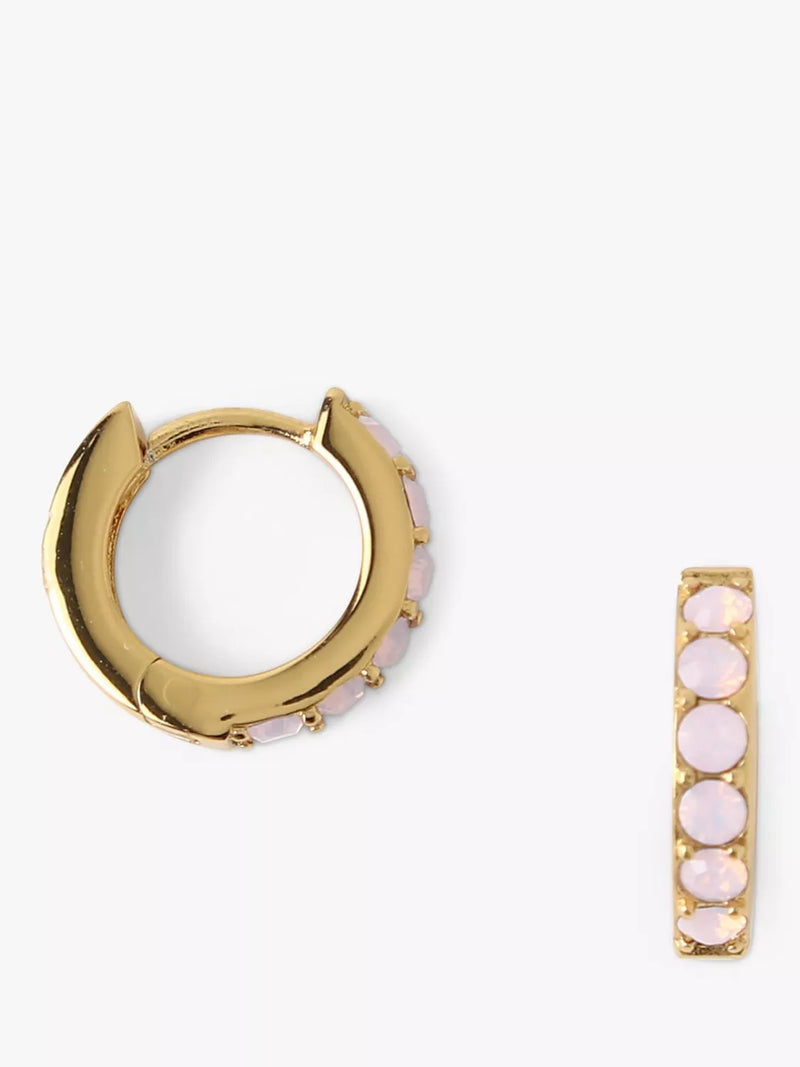 Orelia huggie hoop earrings Swarovski pave pale gold, imported from the UK