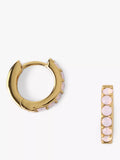 Orelia huggie hoop earrings Swarovski pave pale gold, imported from the UK