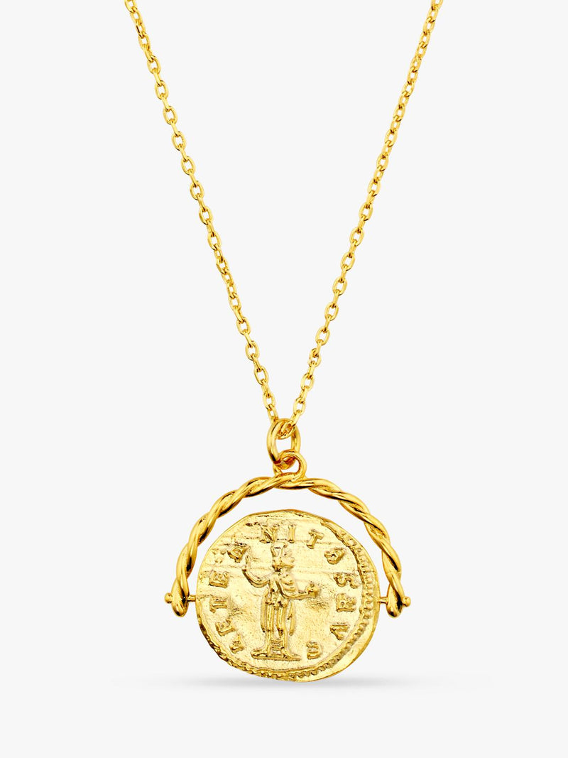 Orelia medallion spinner necklace pale gold 40cm - British product