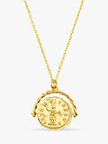 Orelia medallion spinner necklace pale gold 40cm - British product