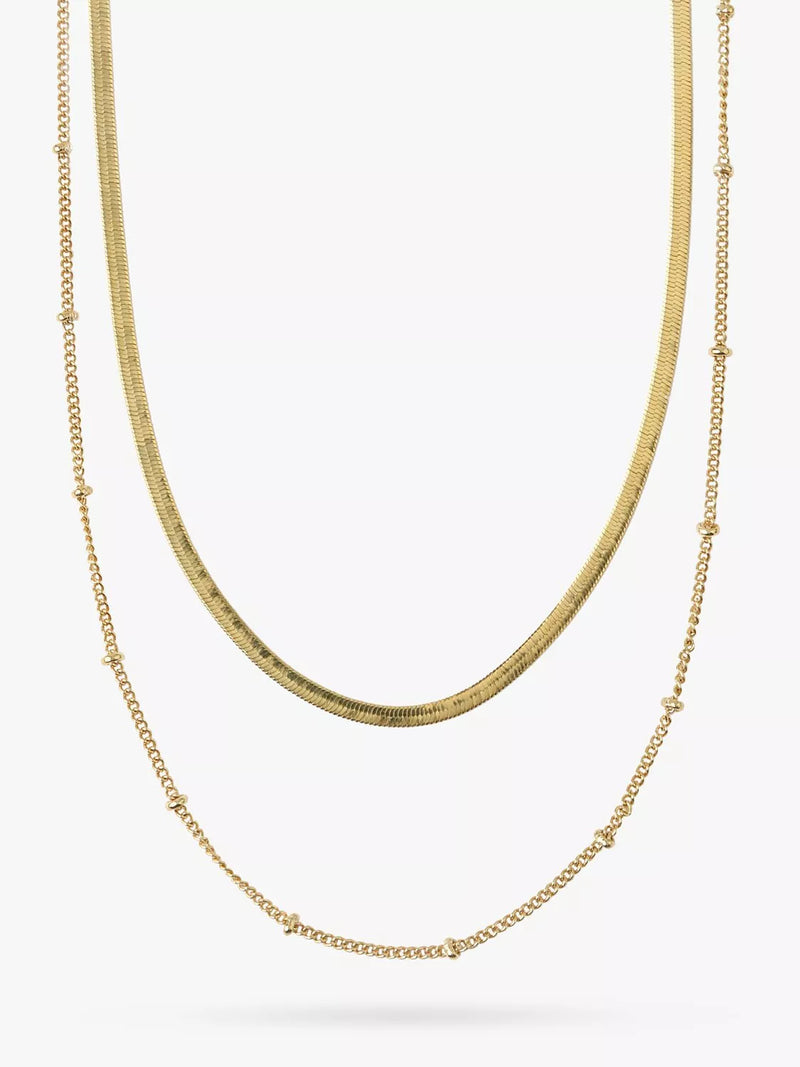Orelia pale gold layered chain necklace, UK version