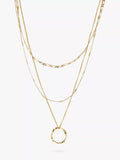 Orelia Open Circe three row silver necklace (British brand)